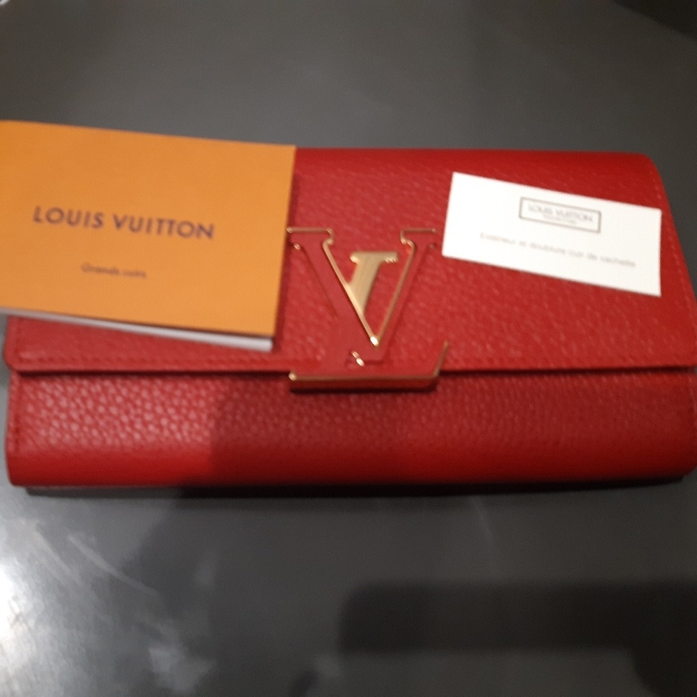 Louis Vuitton red clutch